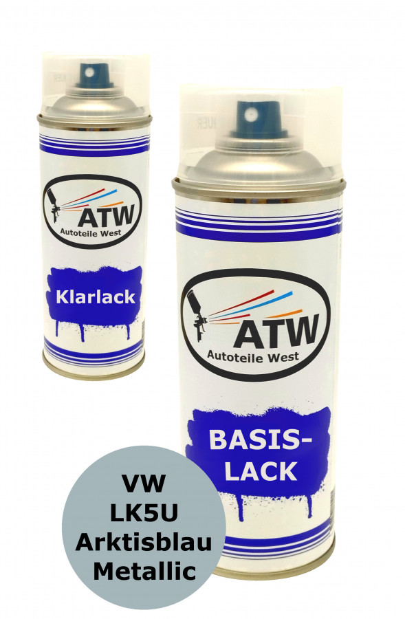 Autolack für VW LK5U Arktisblau Metallic+400ml Klarlack Set